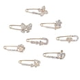 thumbnail image 2 of MasteelfCA 8pcs Rhinestone Brooch Safety Pin Delicate Sweater Shawl Pin Clothing Accessory (Assorted Style), 2 of 7