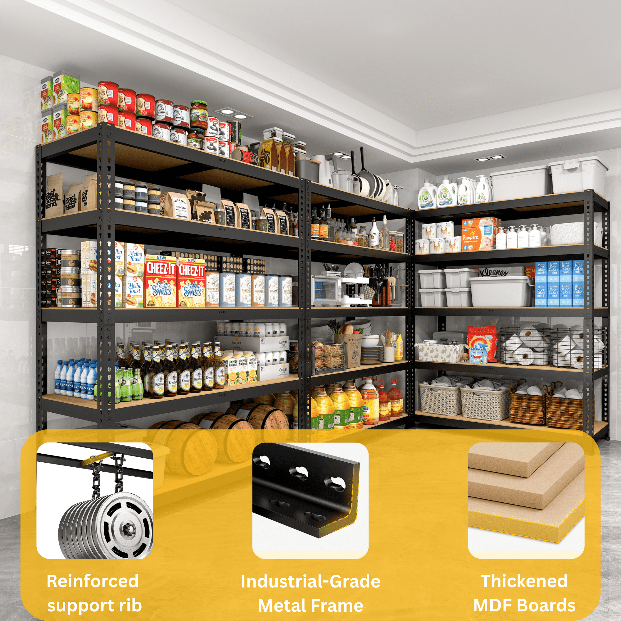 Prilinex 72"H 5-Tier Garage Shelving Unit, 1500 Lbs Capacity photo 6
