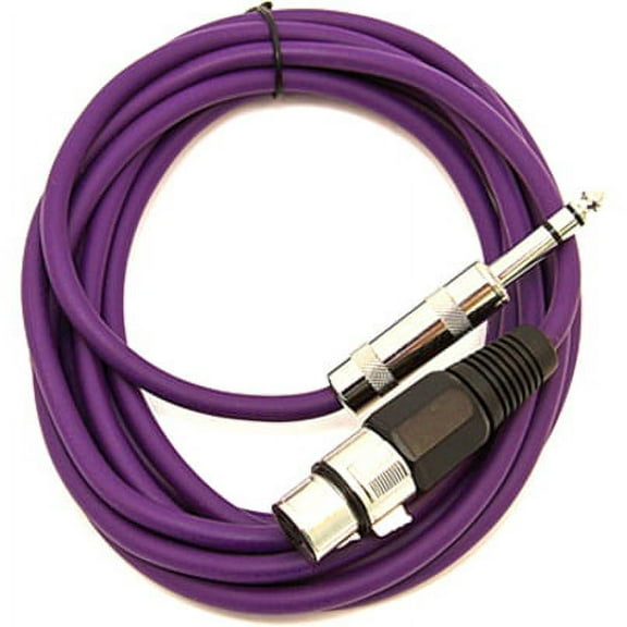 Seismic Audio SATRXL-F6, Purple 6' XLR Female to TRS Patch Cable