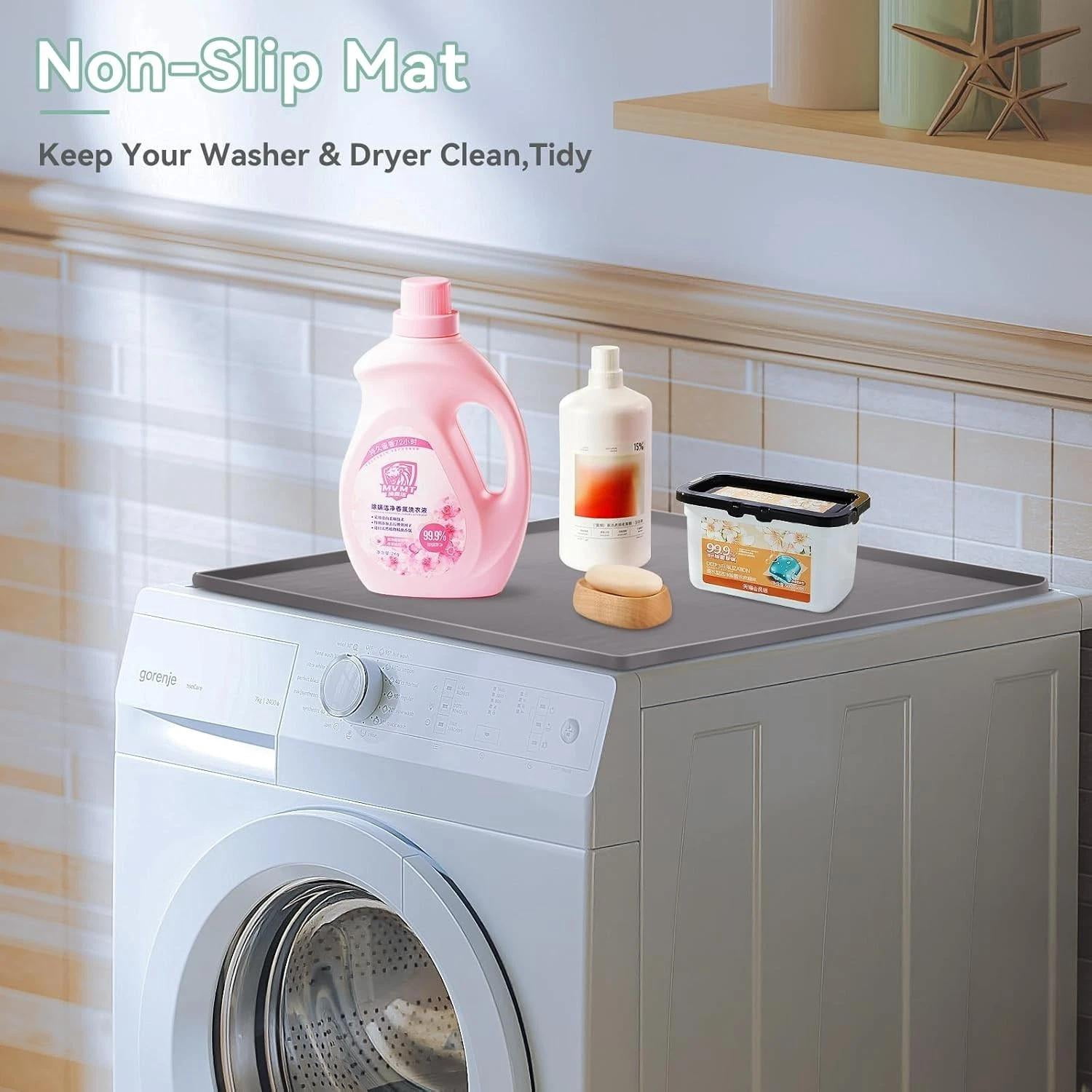 Washer and Dryer Top Protector Mat,23.6“ x 19.7" Silicone Rubber Mat for Laud...