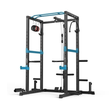 UPGO Power Cage,1200lbs Multi-Function Power Rack with Lat Pulldown and Pulley System and More Training Attachment, Weight Cage for Home Gym