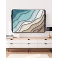 thumbnail image 3 of Outdoor TV Cover 40 to 43 Inch Weatherproof, Teal Brown Beach Coastal Waterproof TV Screen Protector for Outside Decor with Zipper and Pocket 40"L x 25"H , Abstract Geometric Ocean Waves, 3 of 7