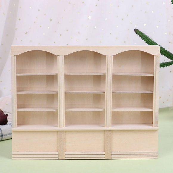 1Pc 1 12 Dollhouse Mini Bookcase Display Shelf Bookshelf Locker Doll House Decor
