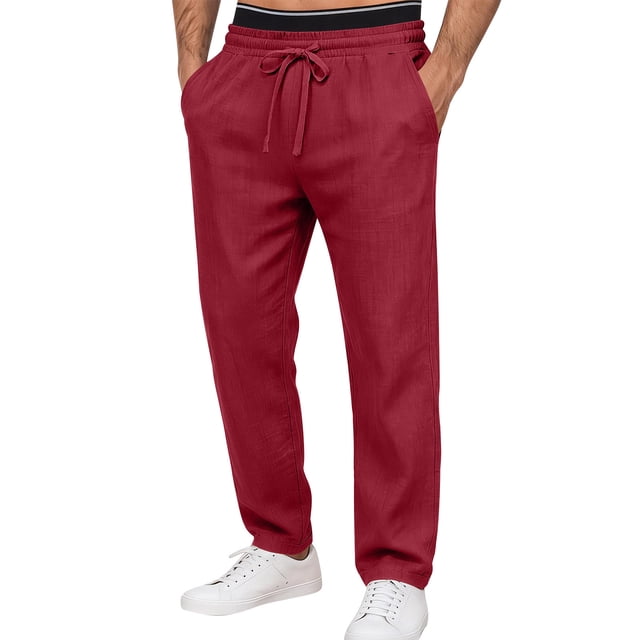 Pantalones Casuales de Hombre de Color Sólido Verano de Moda Y Ropa de Cama