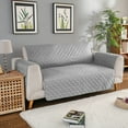 thumbnail image 6 of Sofa Cover Reversible Couch Cover with Elastic Straps, Waterproof Furniture Protector for 2 Cushion Couch, Red, 6 of 8