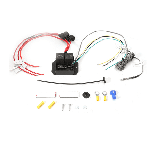 Digital Radiator Fans Controller Swith 12V 0444 Adjustable Temperature Range Digital Electric Thermatic Fan Switch Kit,1 * Digital Thermatic Fan Switch Kit