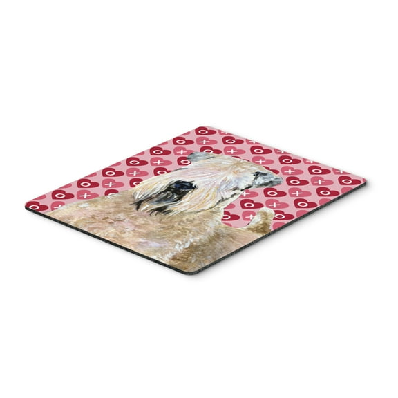 "Wheaten Terrier Soft Coated Hearts Love Valentines Mouse Pad Hot Pad or Trivet"