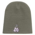thumbnail image 5 of Cute Boxing Gloves to Cancer Day Embroidered 8 inch Acrylic Short Beanie - Grey OSFM, 5 of 5