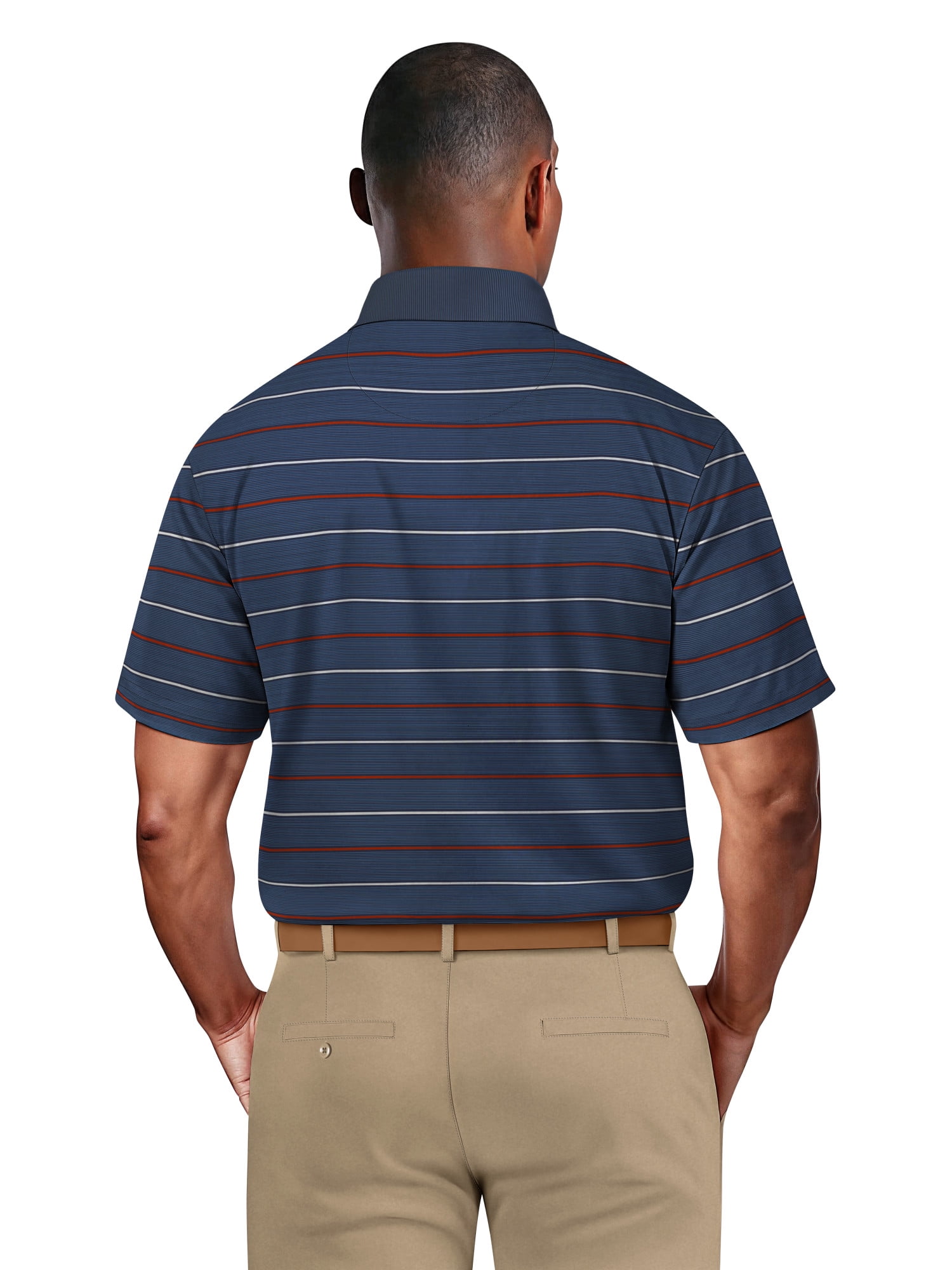 Ben Hogan Men's & Big Men's Performance Multi Stripe Short Sleeve Polo Shirt, up to 5XL