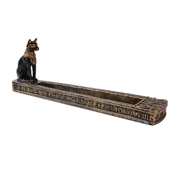 Pacific Trading Figurine Brûleur Porte-Encens en Bastet Égyptien en Polyrésine