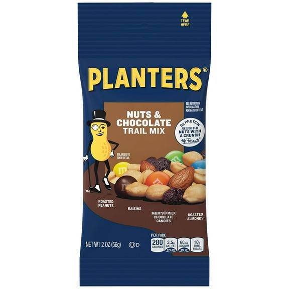 Planters Nut/Chocolate Trail Mix, 72 / Carton