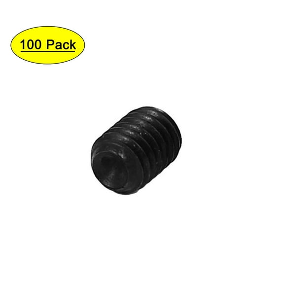 Uxcell DIN916 M3x4mm Metal Grade 10.9 Hex Socket Set Screw Bolt Fastener Black (100-pack)