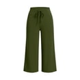 thumbnail image 5 of Summer Casual Pants Solid Color Straight Loose with an Elastic Waistband and Pockets For Shorter Women/Regular/Tall, 5 of 5