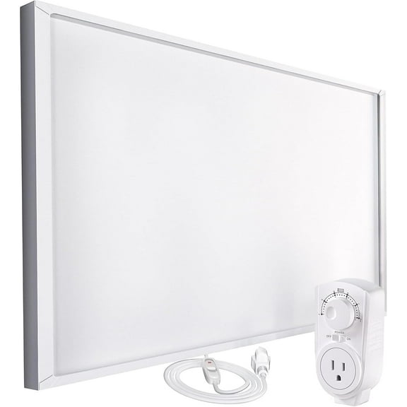 EconoHome 250W Infrared Wall Heater - with Plugin Stat - Radiant Wall Heaters - Quick & Even Heat Distribution, Silent Fanless Operation, Thin & Sleek Profile - Overheat Protection Feature