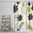 thumbnail image 4 of Extra Long 72"x84"Black Gold Leaf Shower Curtain Set with Hooks, Modern Abstract Leaf Bathroom Curtain, Minimalist Mid-Century Water Repellent Polyester Fabric for Bathroom Decor, 4 of 6