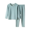 thumbnail image 2 of Fesfesfes 5T Outfit Boy and Girls Clothes Childrens Flannel Round Neck Sleepwear Solid Long Sleeve Set Long Pants Thickened Home Clothes Set, 2 of 4
