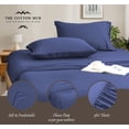 thumbnail image 3 of 100% Pima Cotton Olympic-Queen Size 4-PCs Sheet Set (Solid, Mediterranean Blue) Fits 7-9â€ Deep Pocket, 600 Series Sateen Weave, 3 of 5