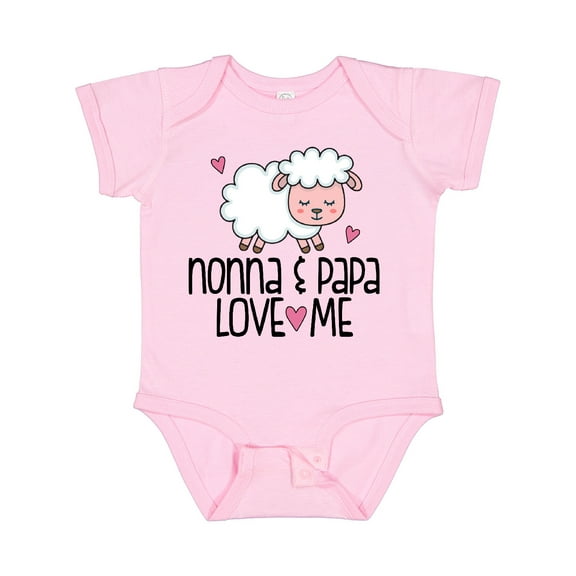 Inktastic Nonna and Papa Grandchild Lamb Boys or Girls Baby Bodysuit