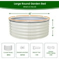 thumbnail image 3 of Olle 17" Tall, 42" Round Metal Raised Garden Bed Kits, Planter Raised Beds for Gardening, Raised Flower Bed Galvanized Planter Box, 3.5 * 3.5 * 1.4Ft,Ivory, 3 of 13