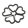 thumbnail image 3 of Pack 100 Heart Shaped Aluminum Alloy Keychain Clip Carabiner Hook Key Holder - Black color, 3 of 6