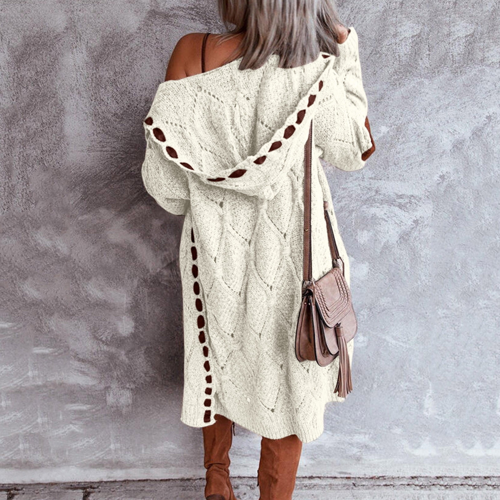 Fall Sweaters For Women 2023 Women's Chunky Open Front Cable Knit