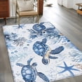 thumbnail image 2 of 2.7'x5' Area Rugs, Summer Beach Coastal Indoor Outdoor Area Rug for Living Room Bedroom, Sea Turtle Coral Nautical Washable Bathroom Rugs Kitchen Floor Carpet Mats Home Decor Aesthetic, 2 of 8