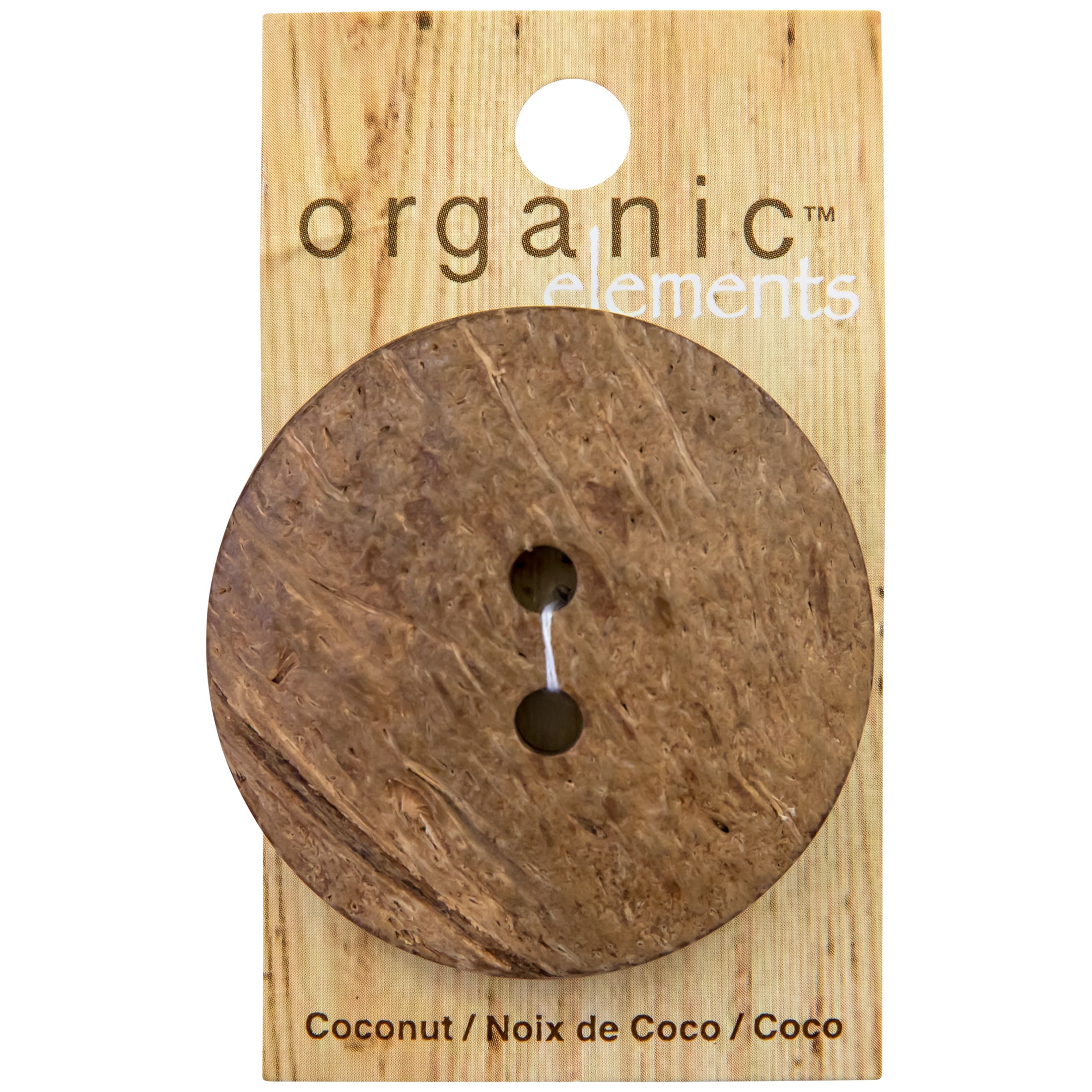 Organic Elements Beige 2" Large 2-Hole Coconut Button