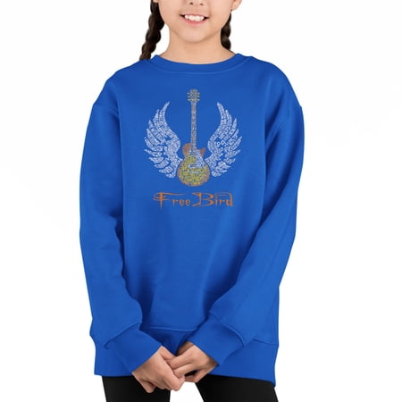 Lyrics To Freebird - Girl s Word Art Crewneck Sweatshirt