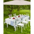 thumbnail image 4 of Fsddascl Eucalyptus Flower Outdoor Tablecloth - 52x70 Inch Rectangle Dining Table Cover, Sage Green Leaf Blue Floral Watercolor Waterproof Outdoor Table Cloth with Umbrella Hole & Zipper for Patio, 4 of 7