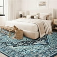 thumbnail image 4 of Dwelke Vintage Area Rug Floral Rugs Soft Bedroom Carpet for Living Room Home Decor,4'x6',Blue, 4 of 6
