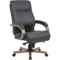Lorell, Wood Base Leather High-back Executive Chair, 1 Each