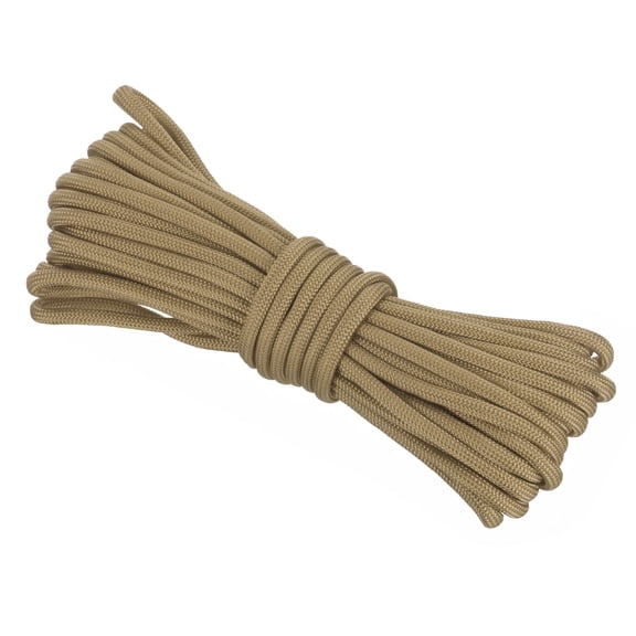 Uxcell 550 Paracord Rope 26ft, 4mm Thin Paracord Nylon Cord Survival 7-Strand Core for Tent Camping Outdoor Gear - Light Brown