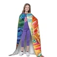 thumbnail image 4 of Honeii Rainbow Melting Ice Cream Print Poncho Cape, Cloak Coat, Snuggly Hooded Wearable Blanket, Hooded Cape For Teenagers,Halloween Costumes-Medium, 4 of 7