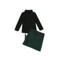 thumbnail image 3 of Kids Skirt Suit Long Sleeve High Collar Knitted Sweater Short Skirt, 3 of 9