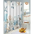 thumbnail image 5 of Coastal Shower Curtain Set ，Waterproof Fabric Shower Curtains Thanksgiving Pumpkin Starfish Coral White Shower Curtains for Bathroom,Bathroom Decor 72"x78", 5 of 7