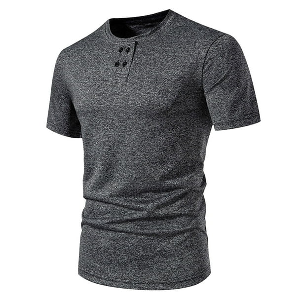 pstuiky camisetas de hombre, Camiseta de manga corta con cuello redondo y estampado liso para hombre camisetas de hombre l
