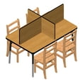 thumbnail image 3 of Study Carrel - 6 Carrels - Large - Oak/Black, 3 of 7