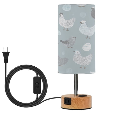 Touch Control Table Lamp with Wood Grain Metal Base 3 Color Temperature Adjustable LED Eye Caring Desk Lamp for Bedroom Study Cute Chick