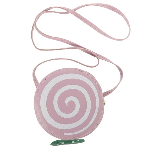 HOMEMAXS Lovely Lollipop Shape PU Leather Shoulder Bag for Women Purple Fashion Bag 1PC Small Round Bag