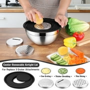 Vesteel 35PCS Mixing Bowls with Lids Set, Stainless Steel Nesting Salad Prep Bowls Attach with 3 Graters & Kitchen Utensils for Mixing Serving Grating, Size 4.5/3.5/3/2.5/1.5/1.2/0.7 QT, Black