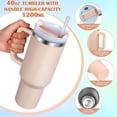 thumbnail image 2 of Vaso INNOTECHSC de 40 oz con Asa y Tapa con Pajita | Vaso Aislado, Botella de Agua Reutilizable de Acero Inoxidable, Taza de Viaje, Portavasos, Apto para el Hogar, la Oficina O el Automóvil, 2 of 8