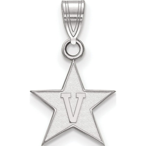 10K White Gold 10Kw Logoart Vanderbilt University Small Pendant (18 X 12) Made In United States 1w001vau