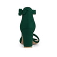 thumbnail image 3 of BLISSFUL STEP Women's Shoes Ankle Strap Block Heel Buckle Open Toe Sandals Green 10, 3 of 8