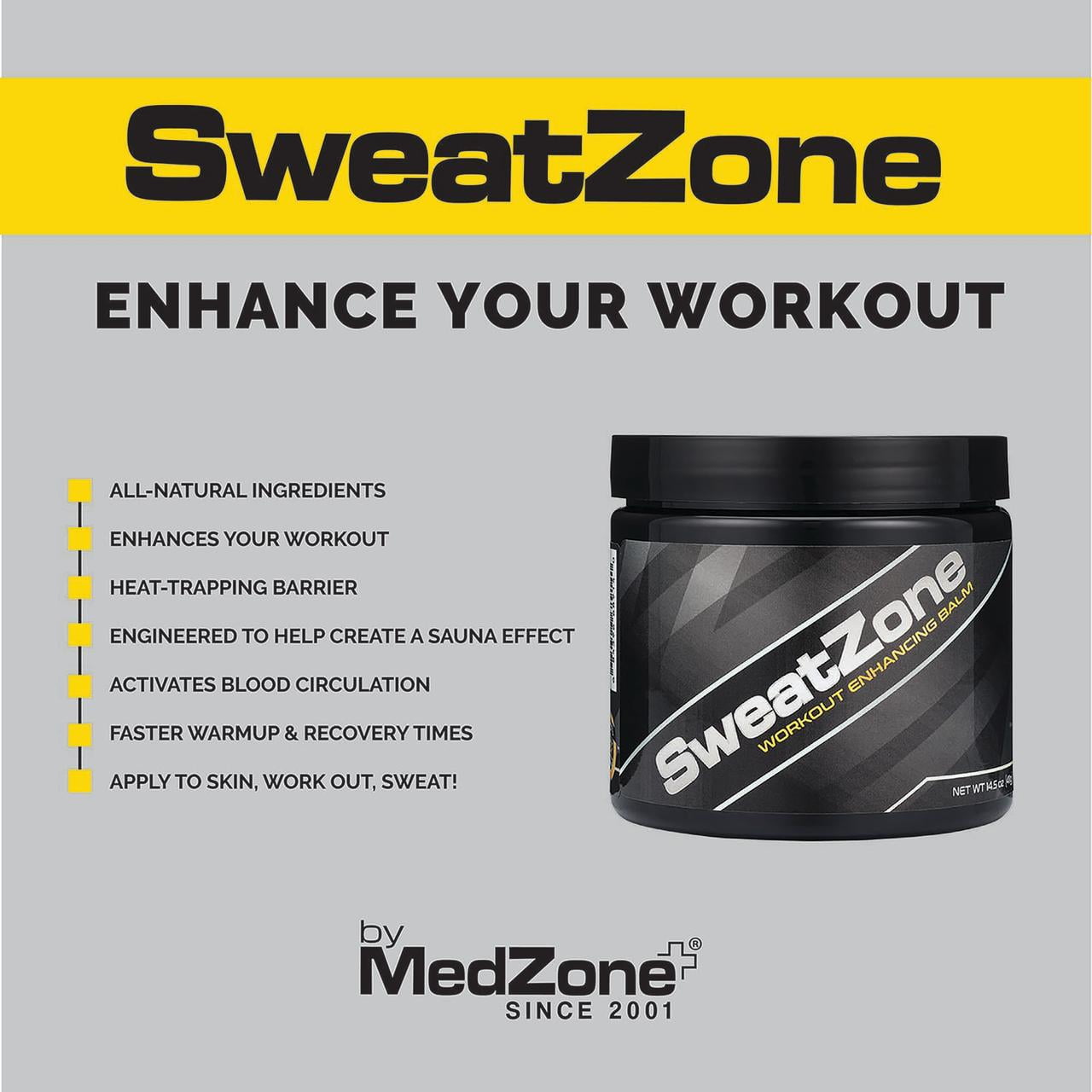 Sweatzone Sweat Workout Enhancer Gel Balm 14 5oz Jar Walmart Com Walmart Com