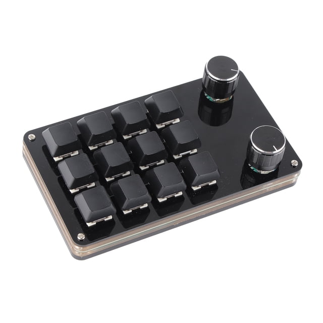Programmable Macro Keyboard, Mechanical Gaming Macro Keyboard with Customized Knobs, Red Switch, One Handed Macro Keypad, Mini USB Wired OSU Keypad for Desktop PC