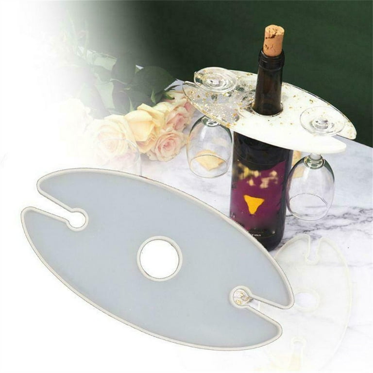 KIHOUT Promotion Wine Rack Resin Red Wine Glass Tray Epoxy Resin Bottle Cup Holder