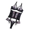 thumbnail image 2 of Conjunto de lencería para mujer, sujetador de encaje con liga y tirantes, bralette, ropa de dormir, body METRO, 2 of 9
