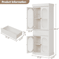 thumbnail image 3 of 70''Tall Kitchen Pantry Cabinet with Glass Doors and Adjustable Shelves,Modern Storage Cabinet with 1 Drawer for Kitchen Dining Room,Living Room,White, 3 of 8