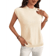 thumbnail image 3 of Suéter Sin Mangas de Cuello Redondo para Mujer, Color Albaricoque L, 3 of 9