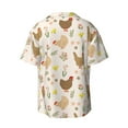 thumbnail image 5 of Uemuo Chicken Family Pattern Cotton Linen Short Sleeve Shirts,Casual Lightweight Button Down Shirts,Vacation Beach Summer Tops-XX-Large, 5 of 7